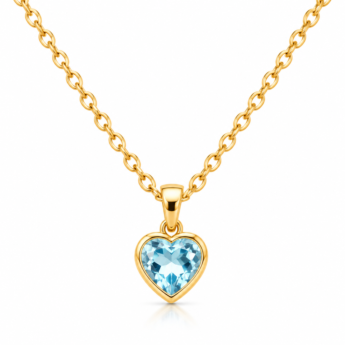 Tiny Heart Birthstone Necklace, Dainty Birth Month Gemstone Pendant, Personalized Gold Necklace, Paperclip Chain, Birthday Gift for Her