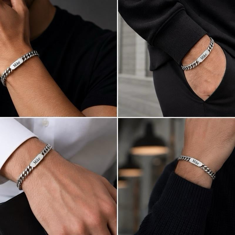 Personalized Curb Chain Bracelet for Men & Women | Custom Name, Initials or Date Bracelet | Meaningful Gift
