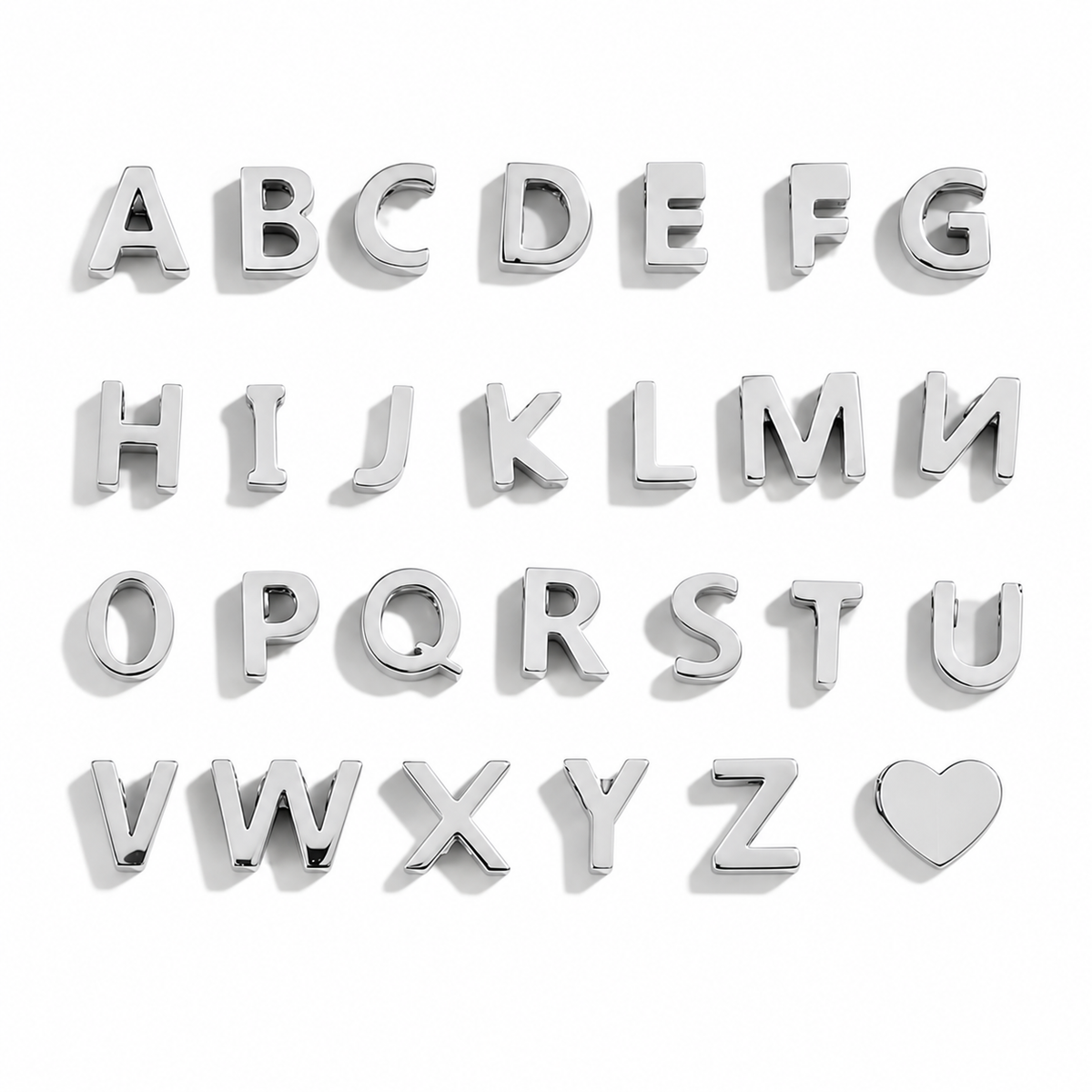 Personalized Initial Heart Necklace, Custom Letter Necklace, Couple Initial Jewelry, Silver Name Necklace, Anniversary Gift for Her