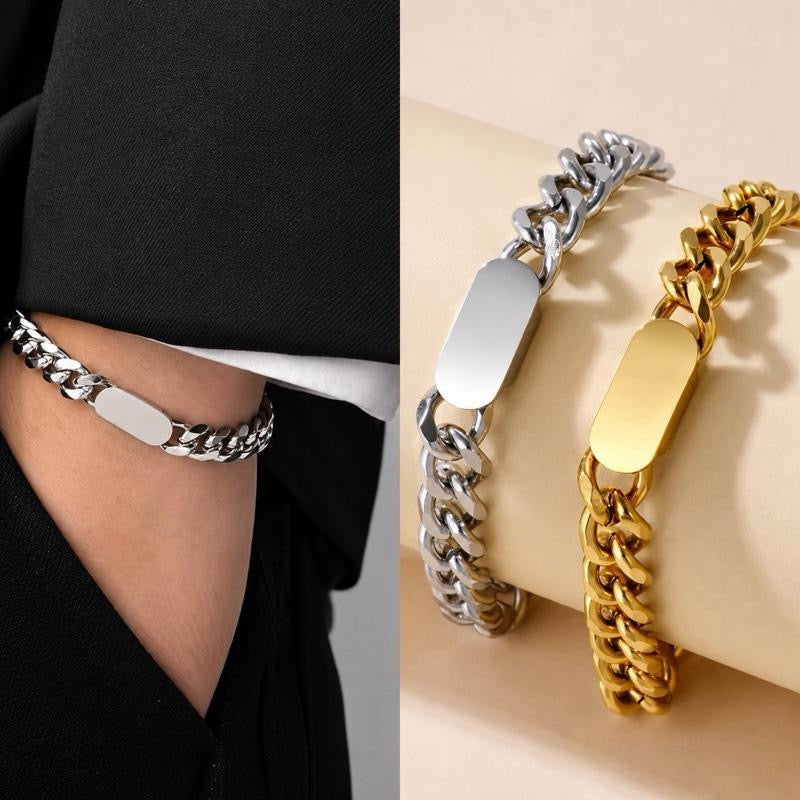 Personalized Curb Chain Bracelet for Men & Women | Custom Name, Initials or Date Bracelet | Meaningful Gift