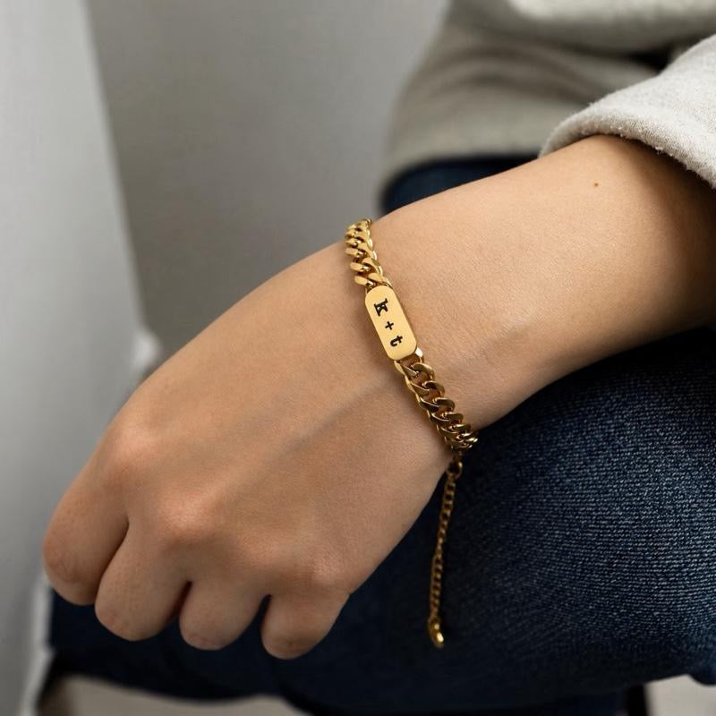 Personalized Curb Chain Bracelet for Men & Women | Custom Name, Initials or Date Bracelet | Meaningful Gift