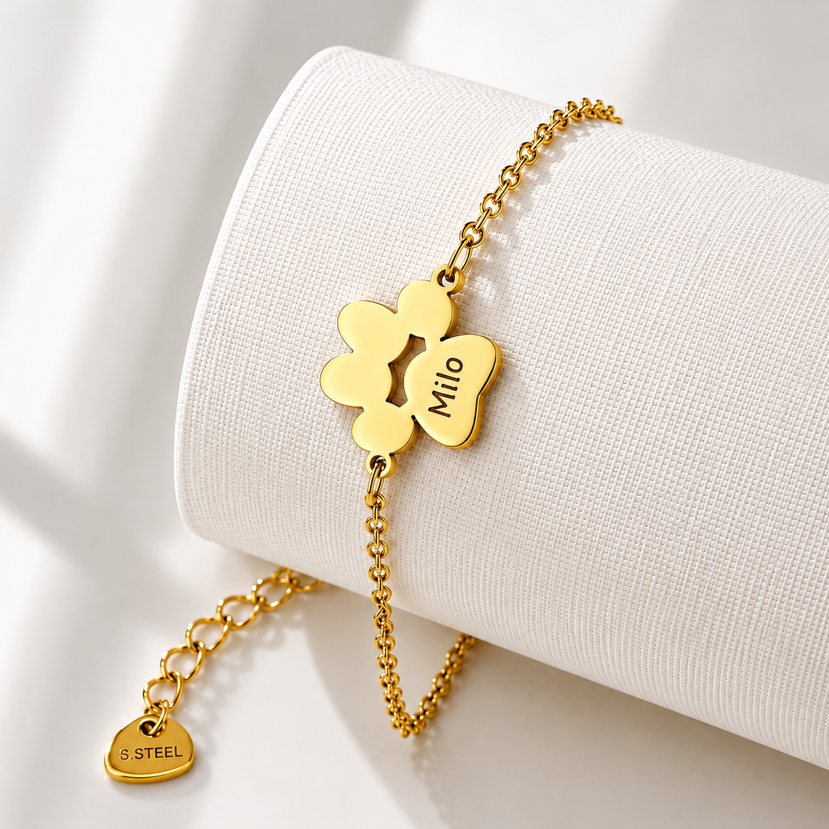 Personalized Paw Print Bracelet – Custom Pet Name Jewelry