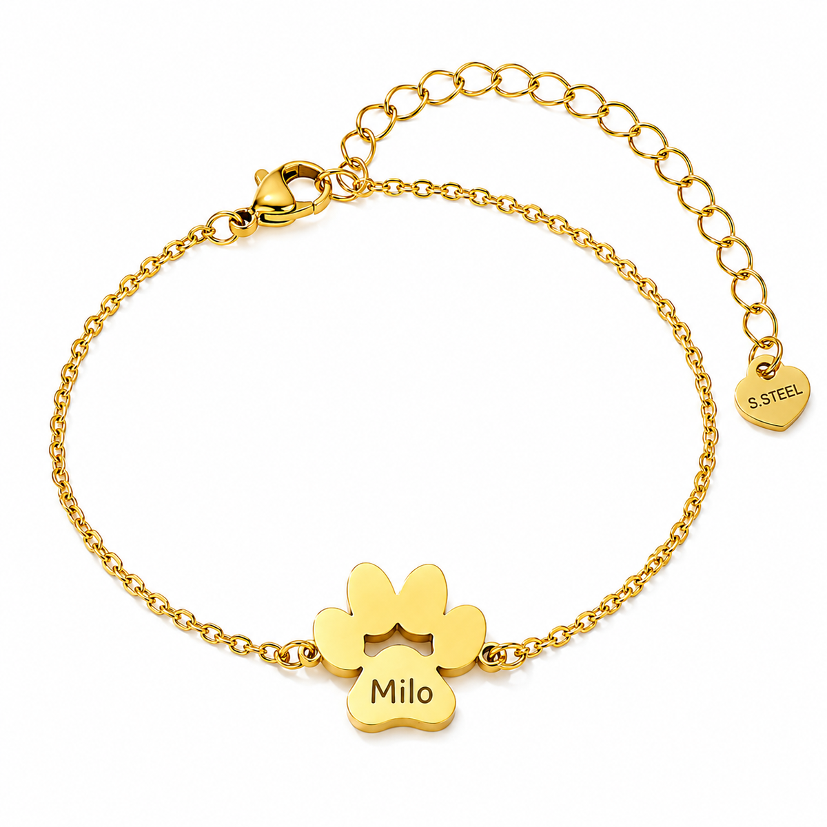 Personalized Paw Print Bracelet – Custom Pet Name Jewelry