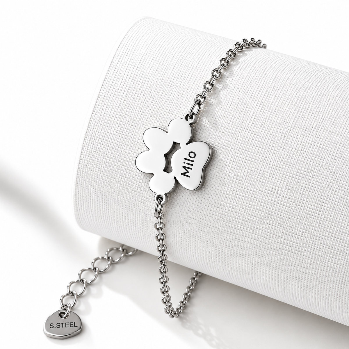 Personalized Paw Print Bracelet – Custom Pet Name Jewelry