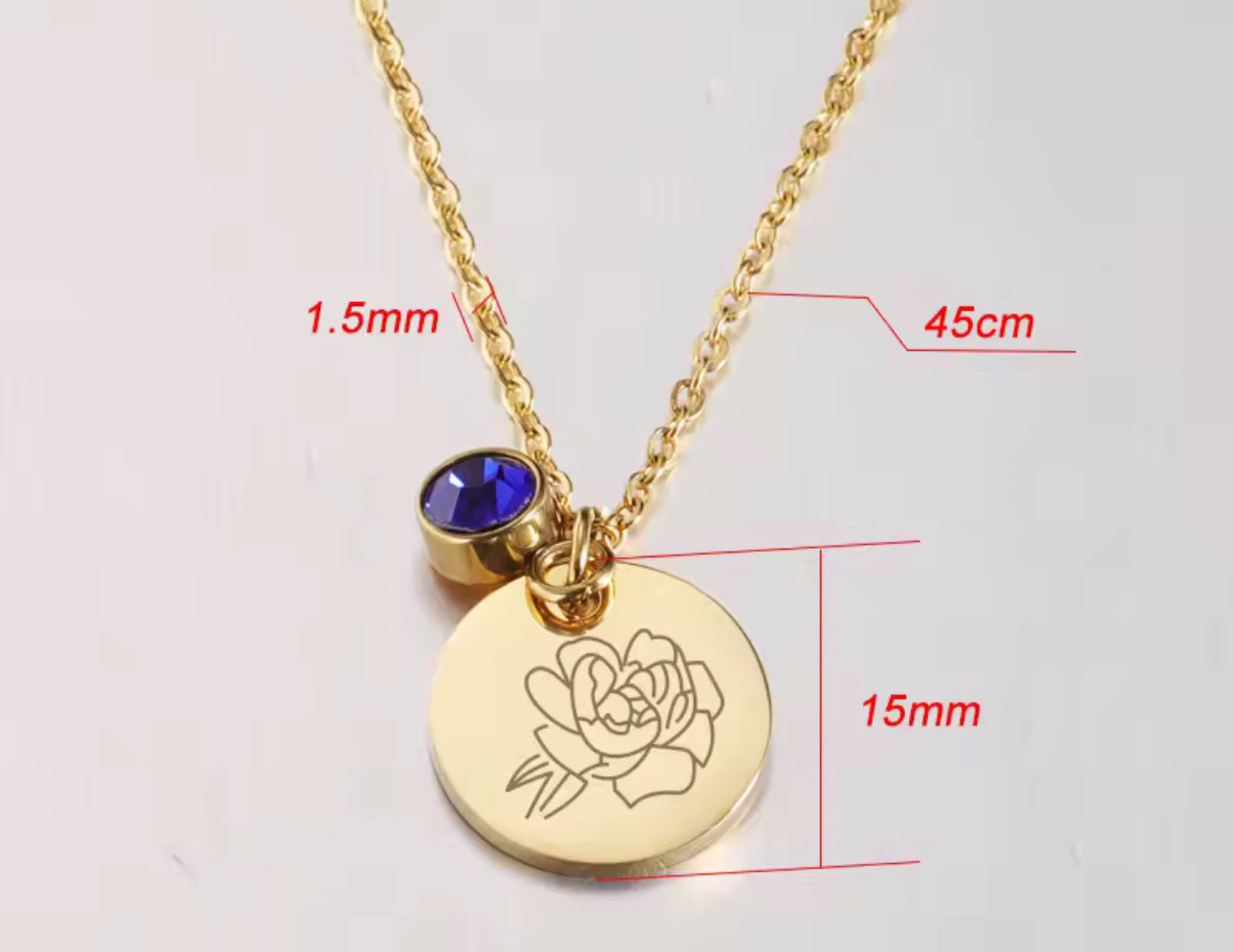 Birth Month Flower Necklace with Birthstone • Personalized Family Gift for Her • Gift for Bridesmaids, Besties, Mom, Daughter, Wife