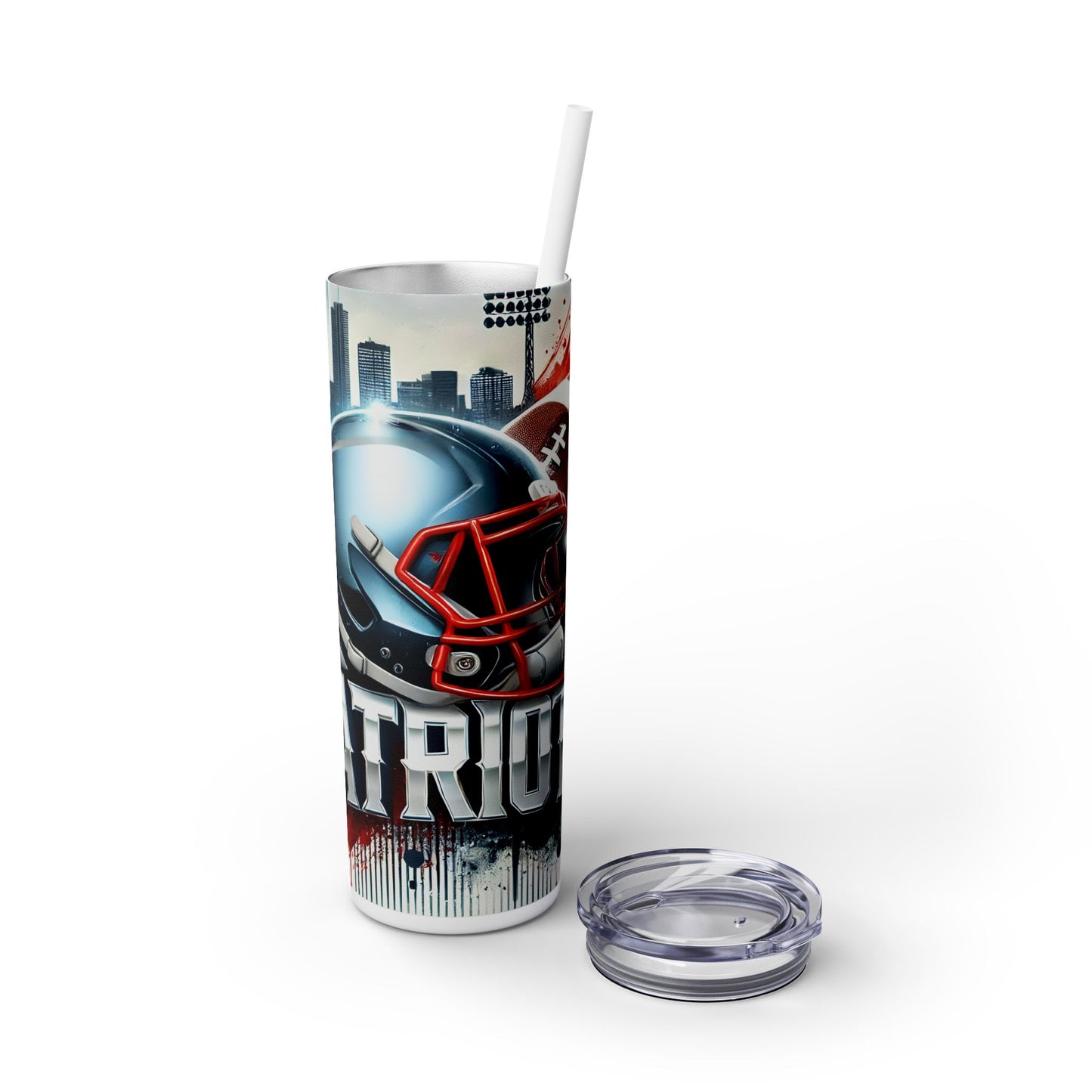 PATRIOT Football Team Designs 20oz Skinny Tumbler, NFL Seamless Design, 20oz Tumbler , Tumbler for PATRIOT fans.