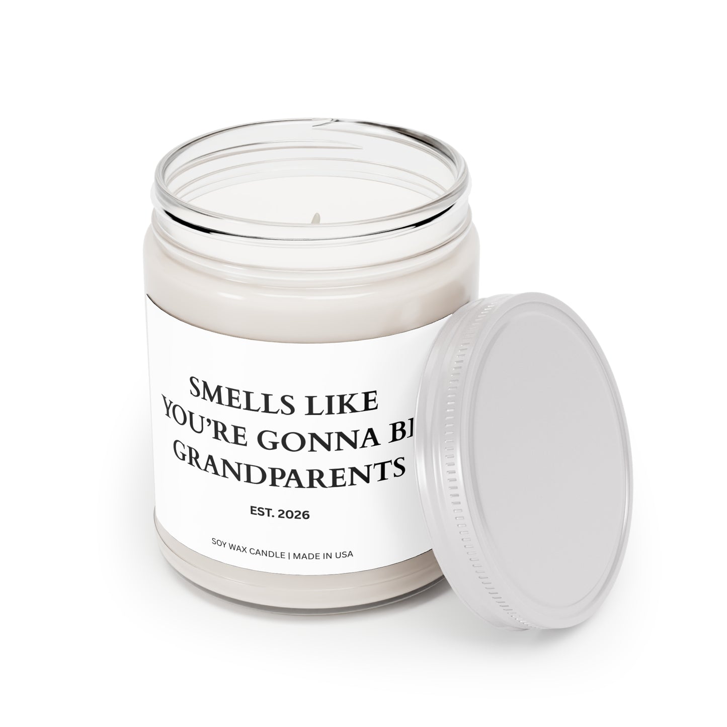Grandparents Pregnancy Announcement Candle, Promoted to Grandparents Gifts