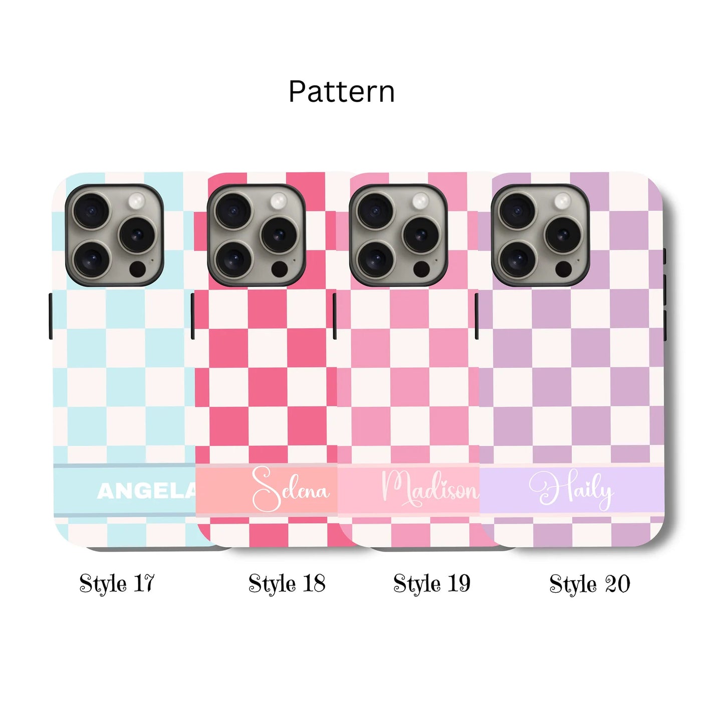 Custom Checkered iPhone Case, Samsung Case – Trendy Retro Vibe with Your Name or Initials
